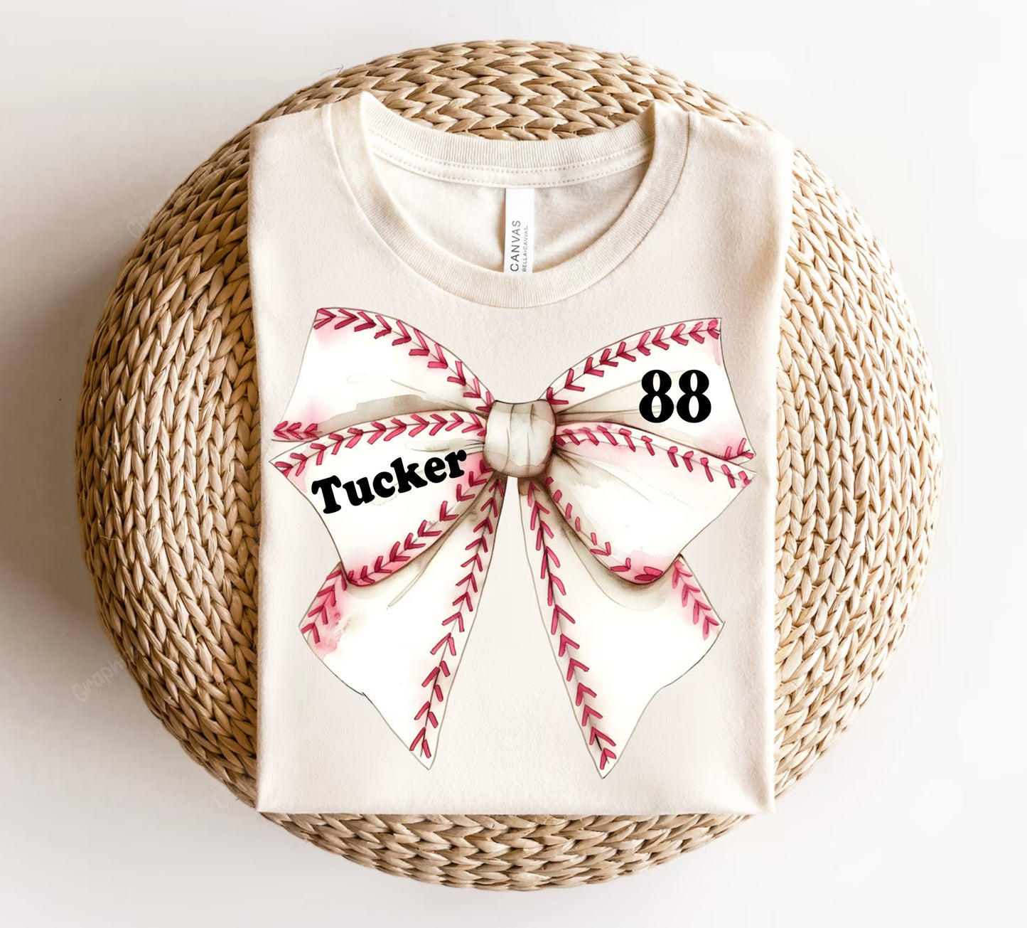 ADULT Softball & Baseball customizable bow shirt (Copy)