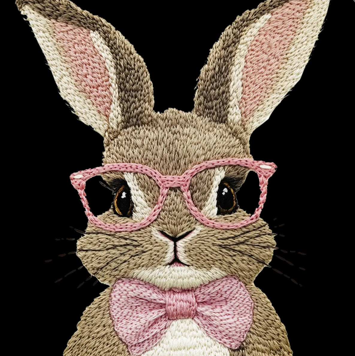 Faux Embroidered Bunny