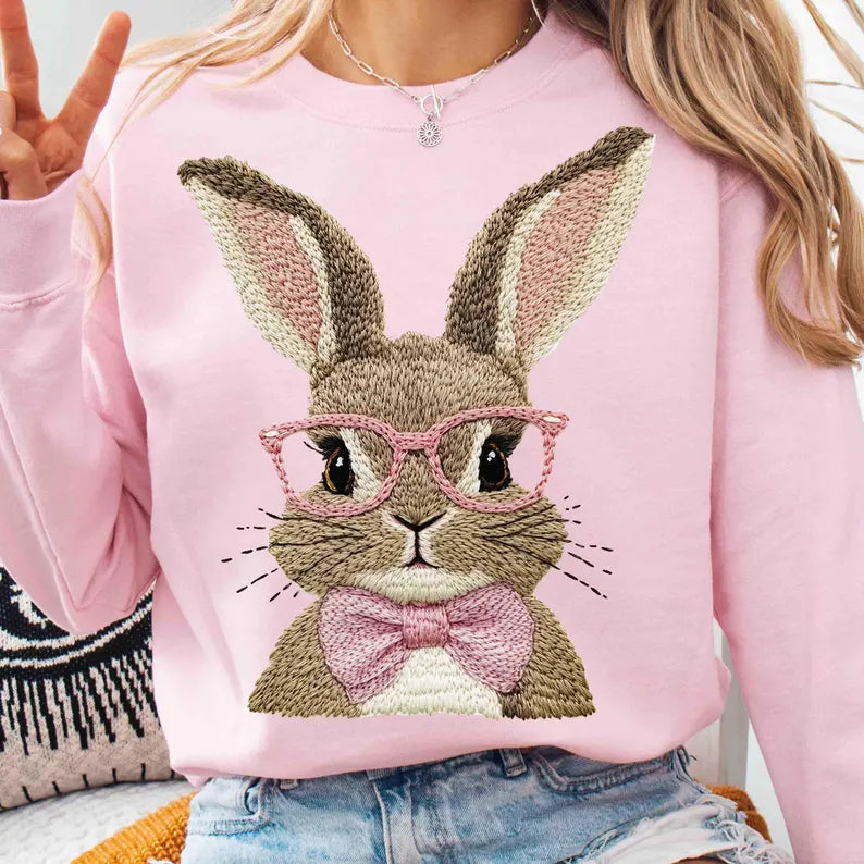 Faux Embroidered Bunny