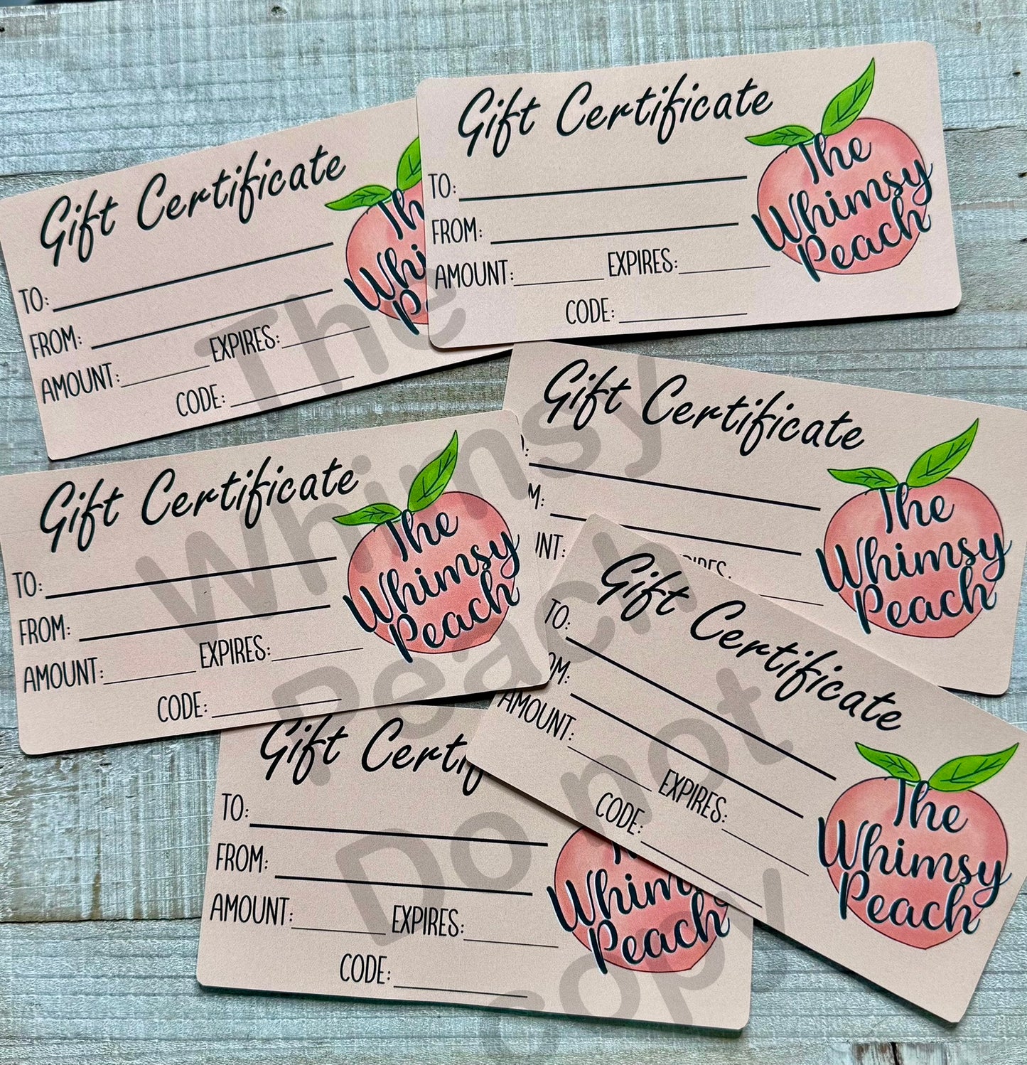 Gift Certificate-Physical Card