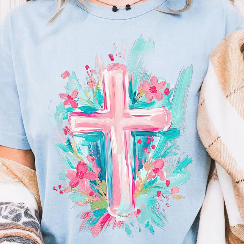 Watercolor Spring Cross