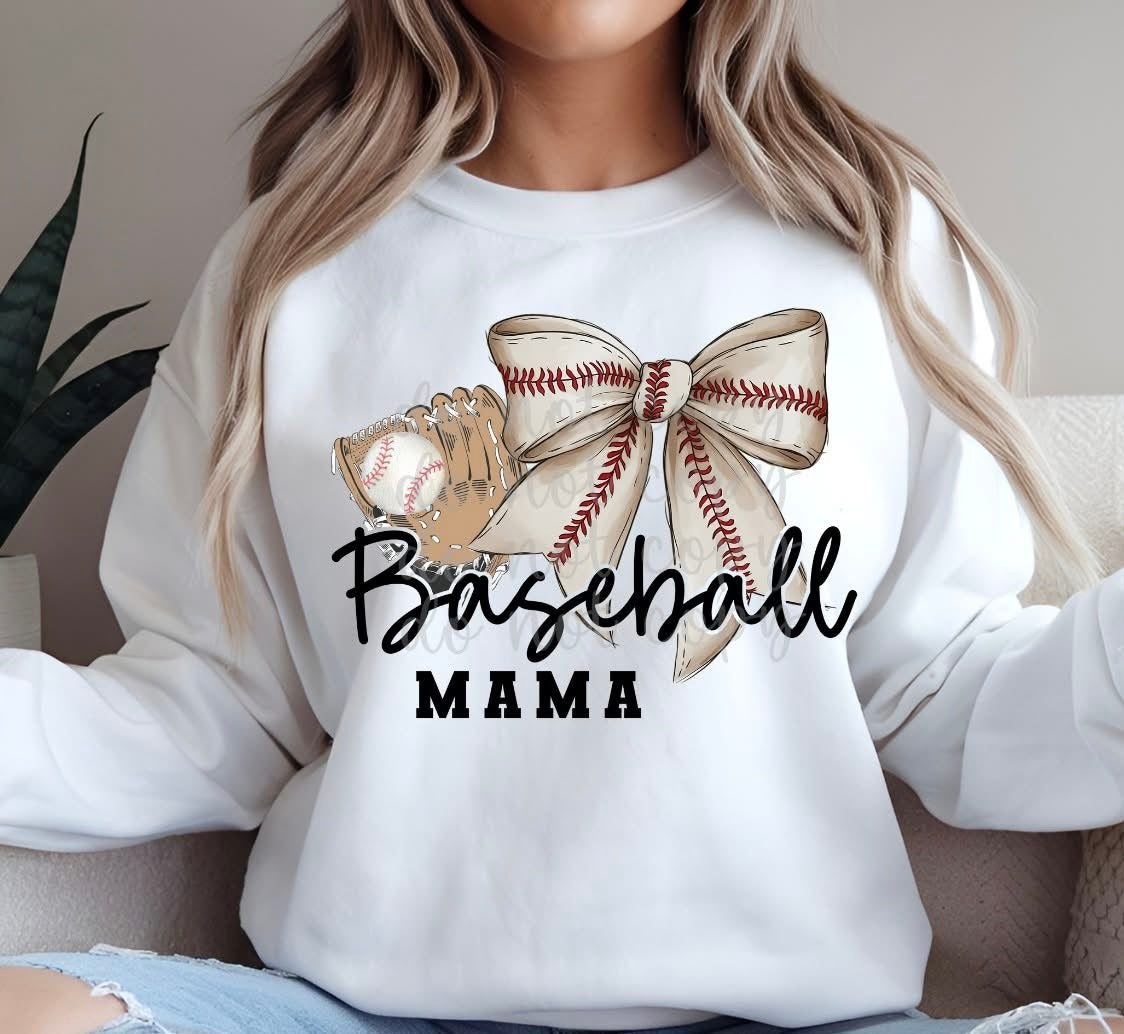 Baseball Mama with Bow & Glove