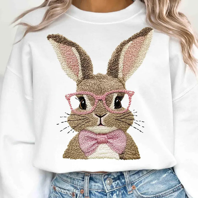 Faux Embroidered Bunny