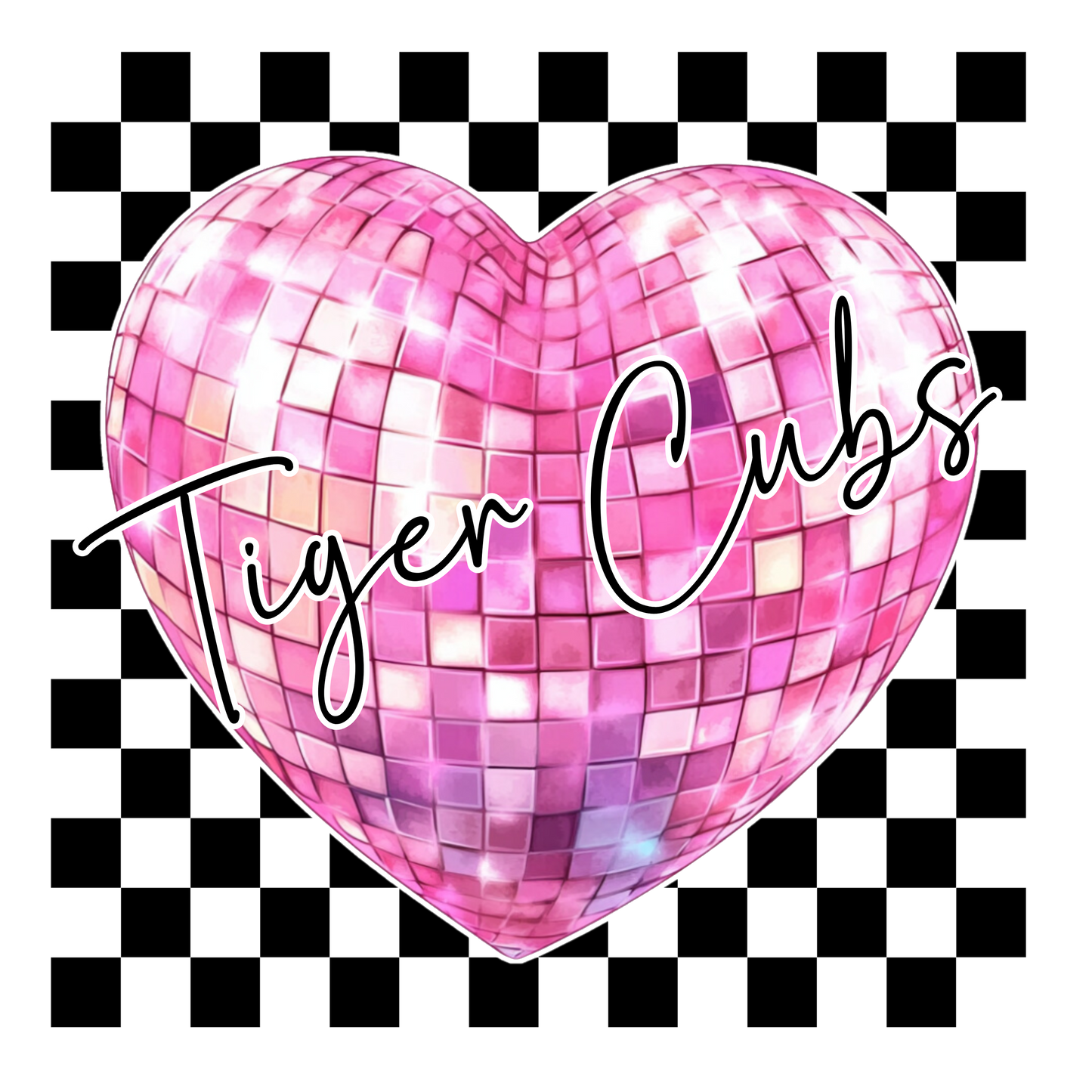 Custom School Valentine Checkered Disco Heart