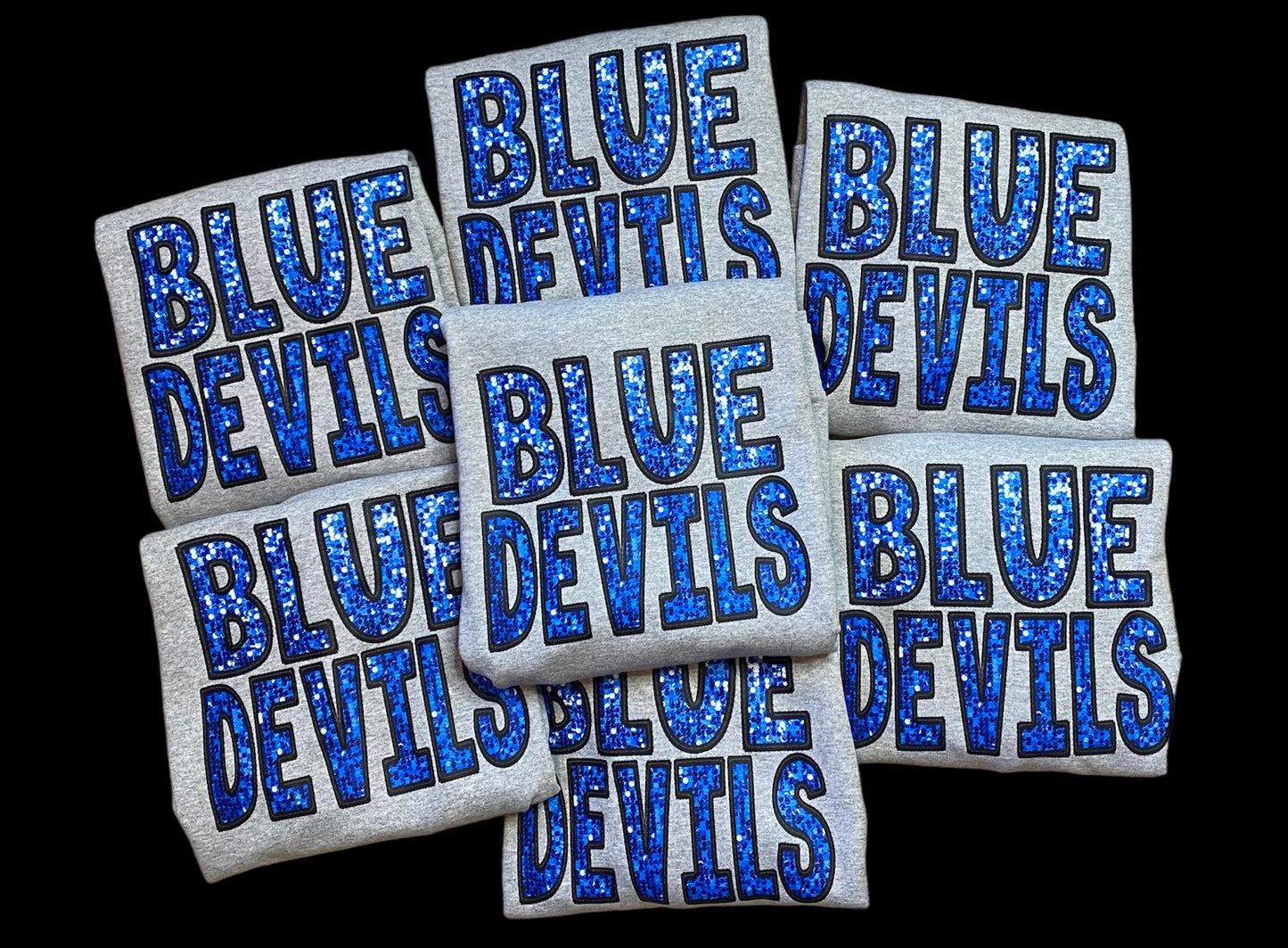 Blue Devil Faux Sequin