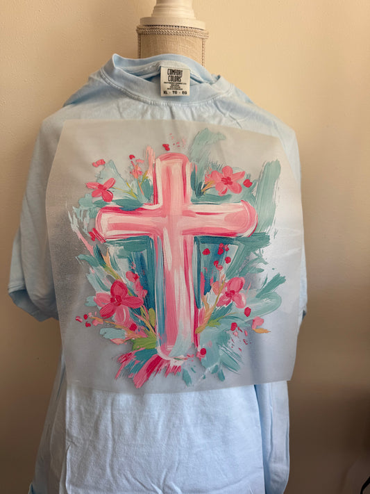 Quick sale-GLITTER CROSS on comfort color